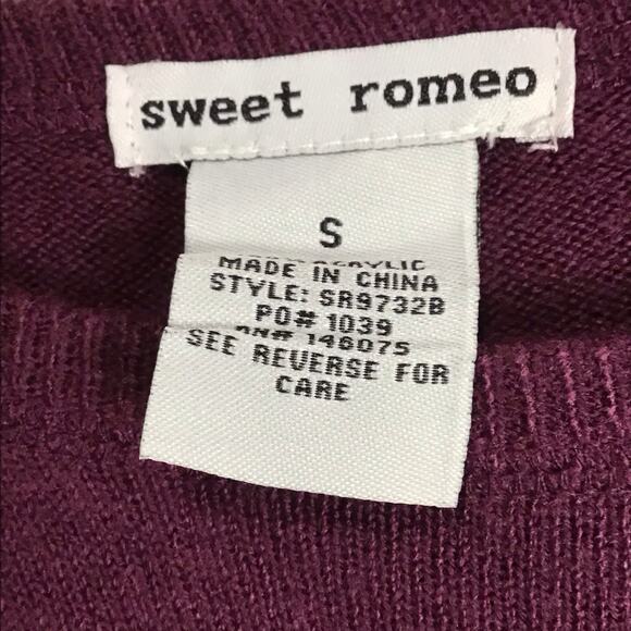 Sweet Romeo Womens Small Sweater Maroon Purple Pullover Round Neck Long Sleeve - Picture 6 of 11